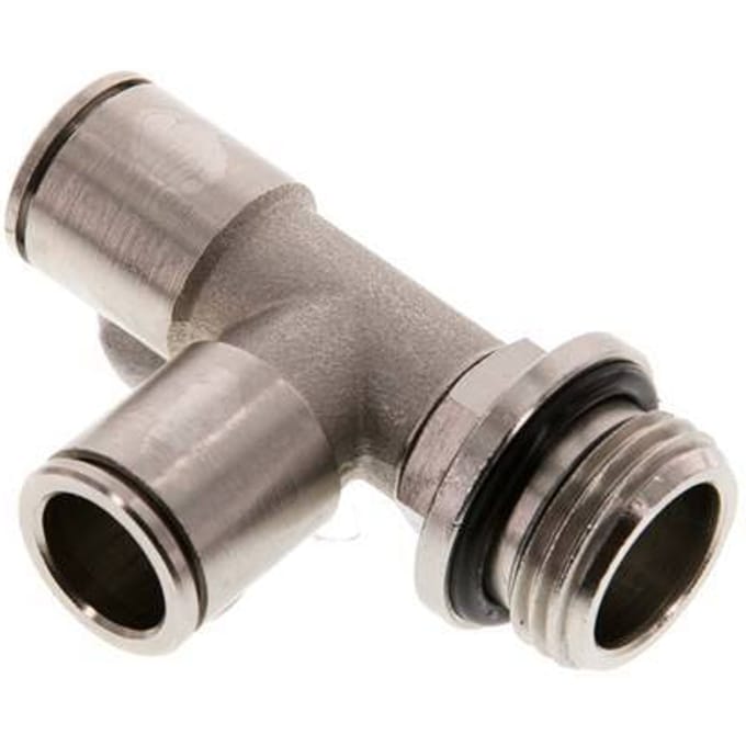 12mm x G1/2'' rechte hoek T-stuk Messing Insteekfitting Buitendraad Draaibaar NBR