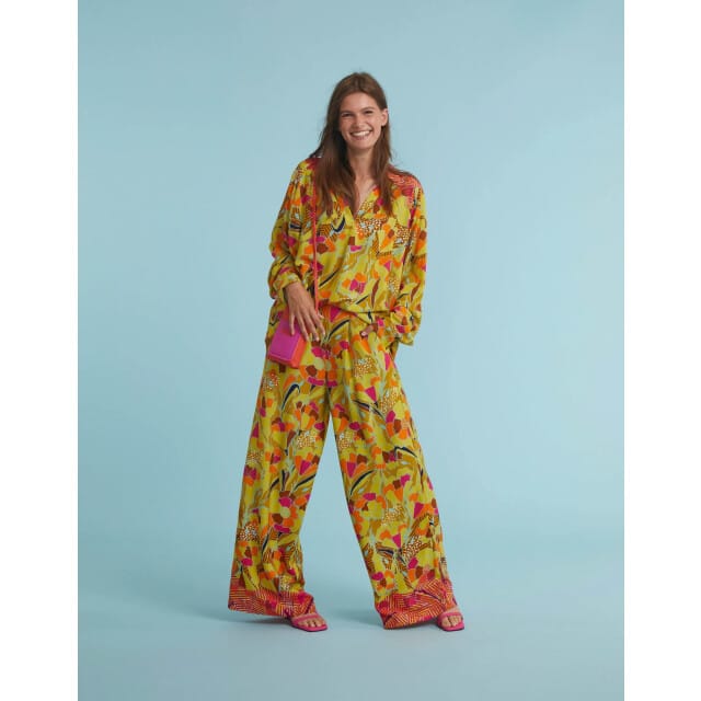 Oilily Bamboo Blouse - Lange Mouwen - Blouses - Viscose - Dames - Regular Fit - Groen - 36