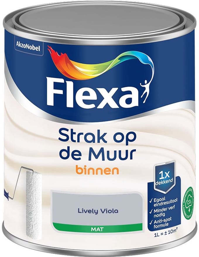 Flexa - Strak Op De Muur Binnen Mat - Lively Viola - Mengverf - 1 L