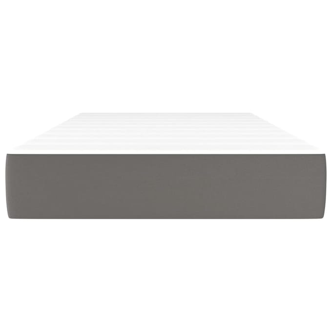 vidaXL - Pocketveringmatras - medium - 90x190x20 - cm - kunstleer - grijs