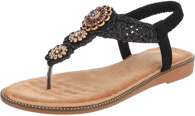 Dames slipper met gespen en pareldetail Mt:37