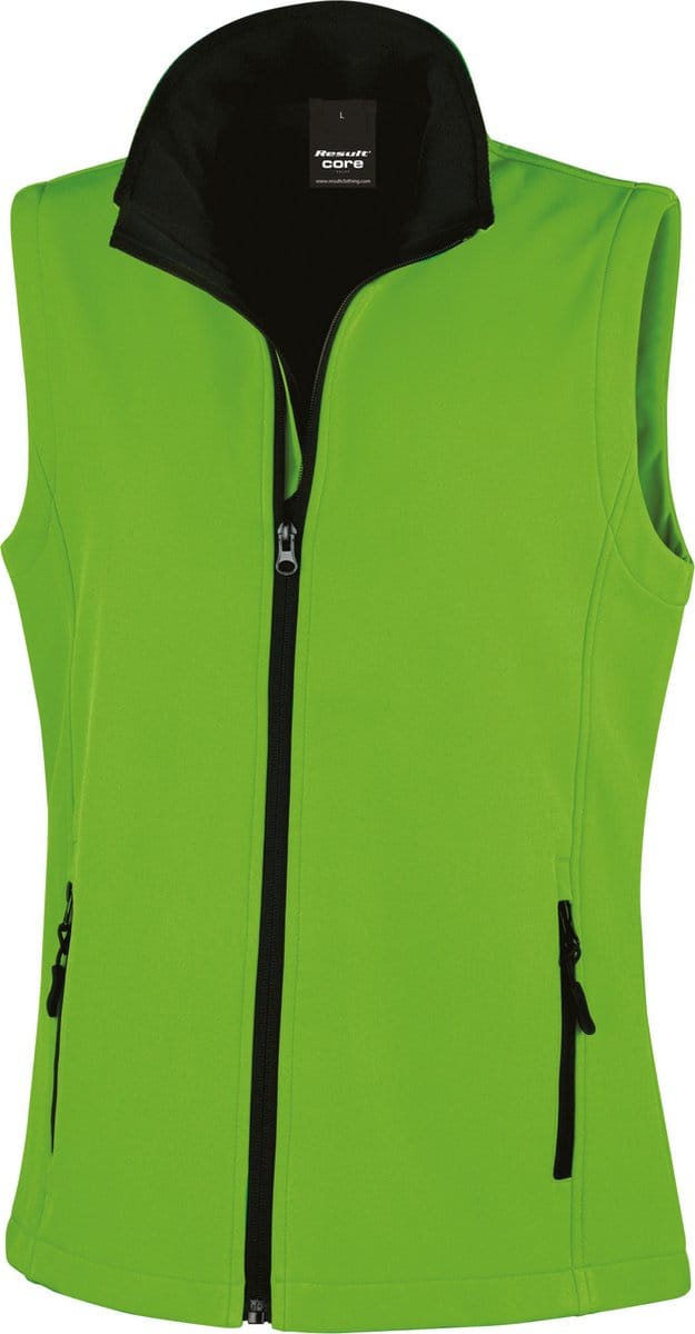 Result Women´s Printable Soft Shell Bodywarmer RT232F - Vivid Green/Black - M