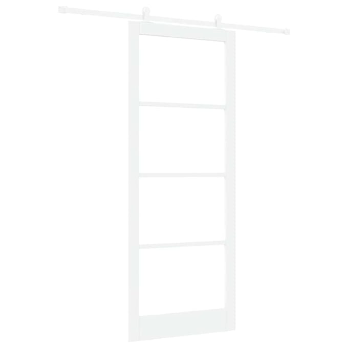 vidaXL - Schuifdeur - ORKDAL - 93 - x - 232 - cm - Massief - grenenhout - en - glas - Wit