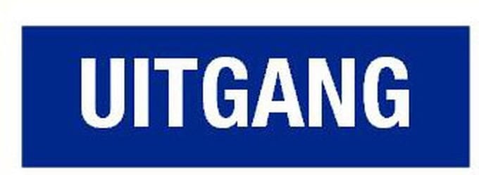 Uitgang tekstbord - kunststof 400 x 150 mm
