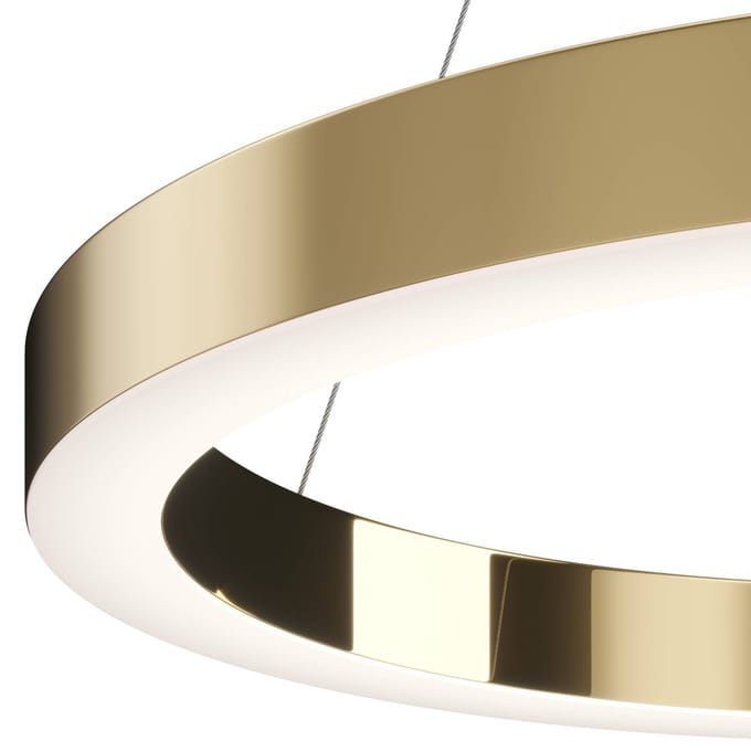 Maytoni Saturno LED hanglamp, ringvorm, messing