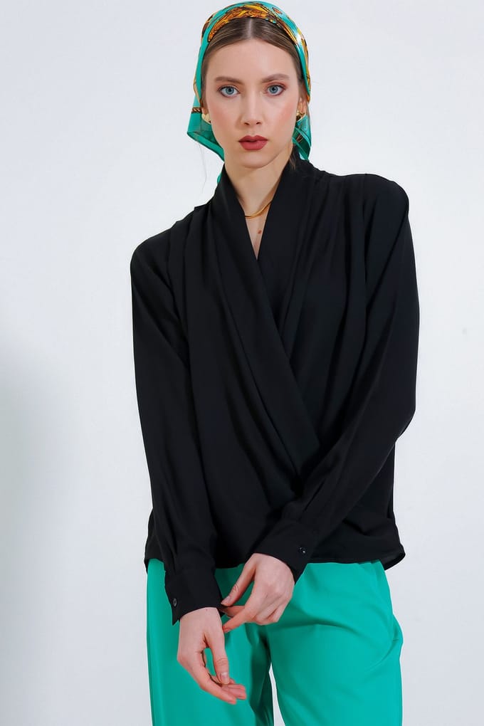 Sjaalkraag Losse Pasvorm Blouse