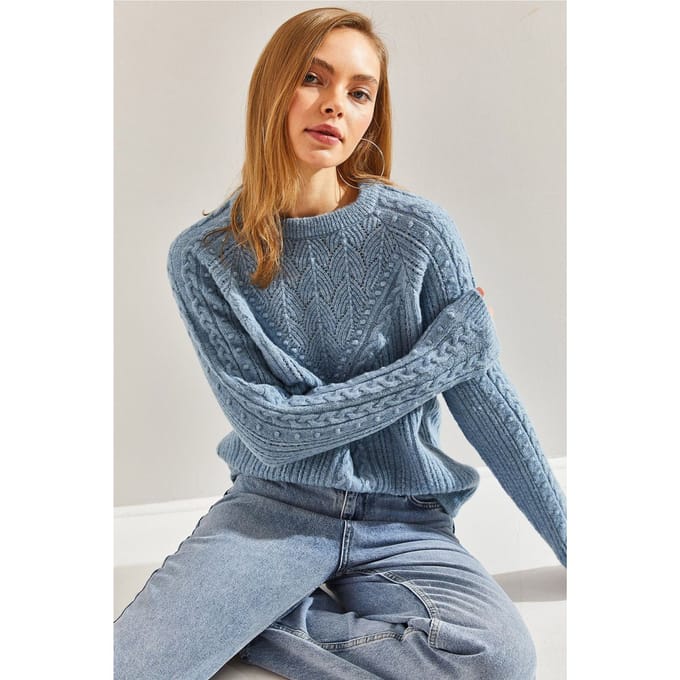 Patroon Dikke Crewneck Trui