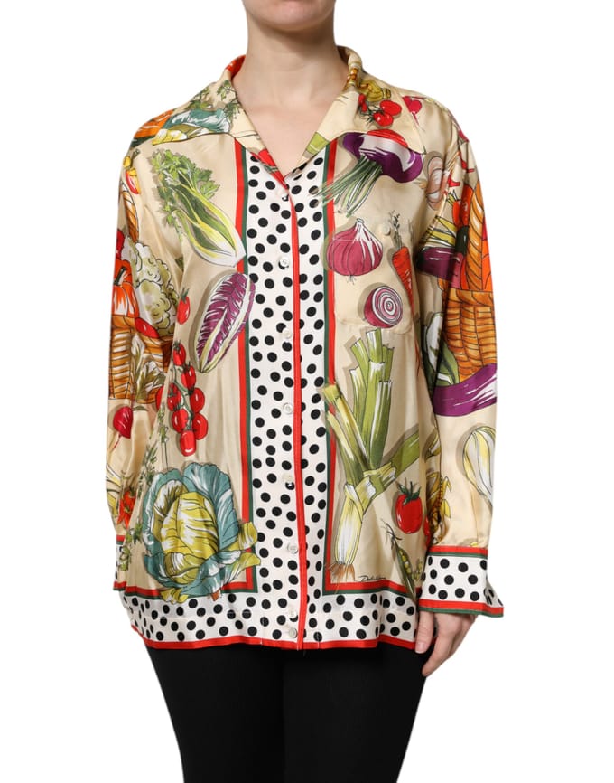 Groene Print Zijde Shirt