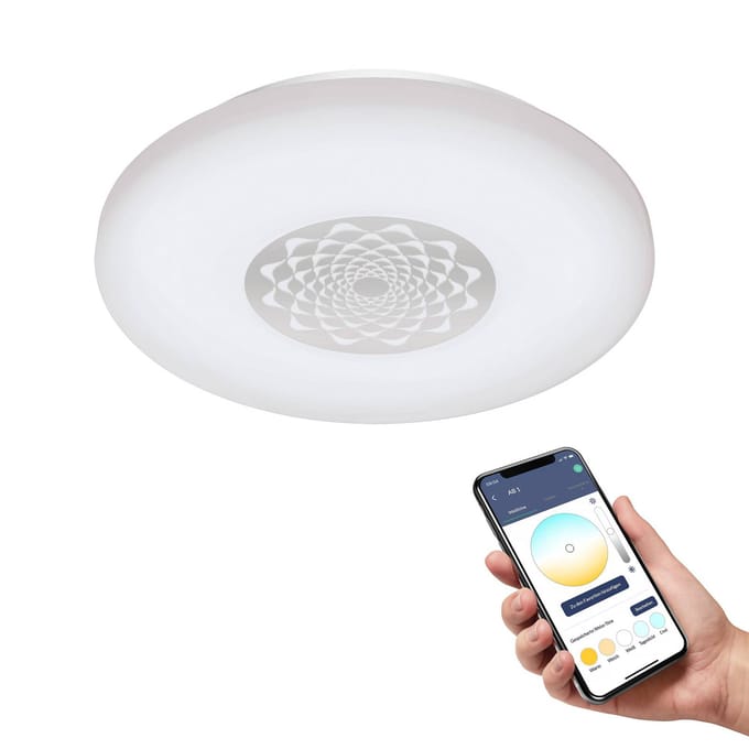 EGLO connect.z Capasso-Z Smart Plafondlamp - Ø 34 cm - Wit/Grijs - Instelbaar wit licht - Dimbaar - Zigbee