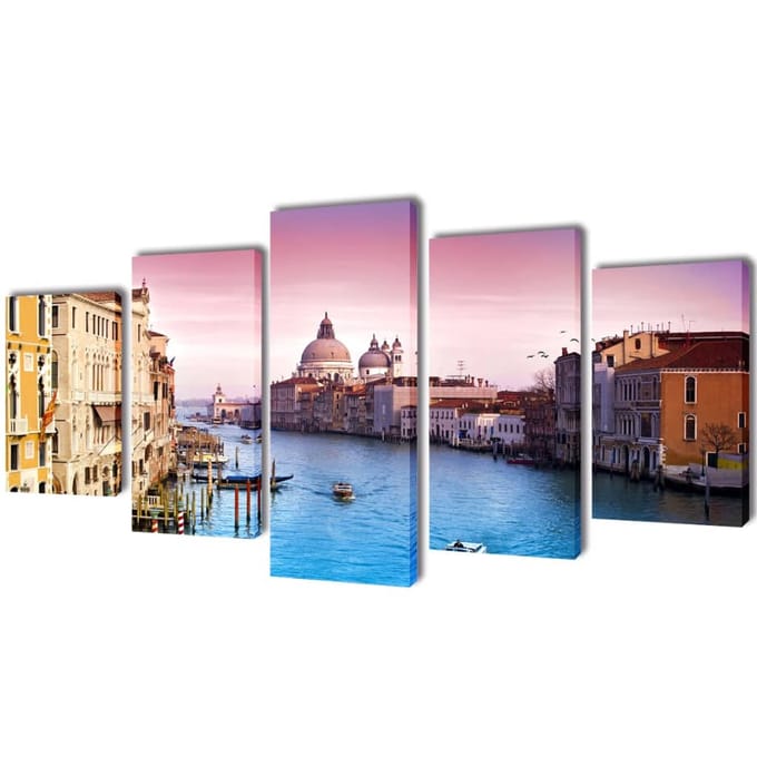 vidaXL - Canvas - muurdruk - set - Venetie - 200 - x - 100 - cm