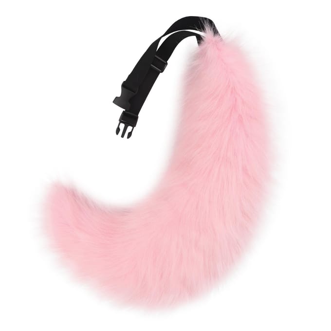 Pluizige nepbont Wolf Vos Staart Halloweenfeest Cosplay Kostuum one size white