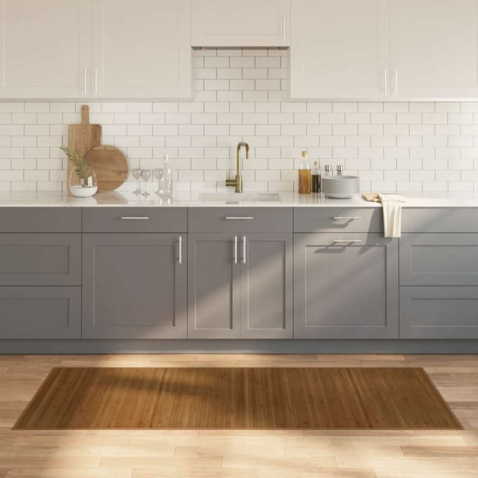 vidaXL - Vloerkleed - rechthoekig - 80x200 - cm - bamboe - bruin