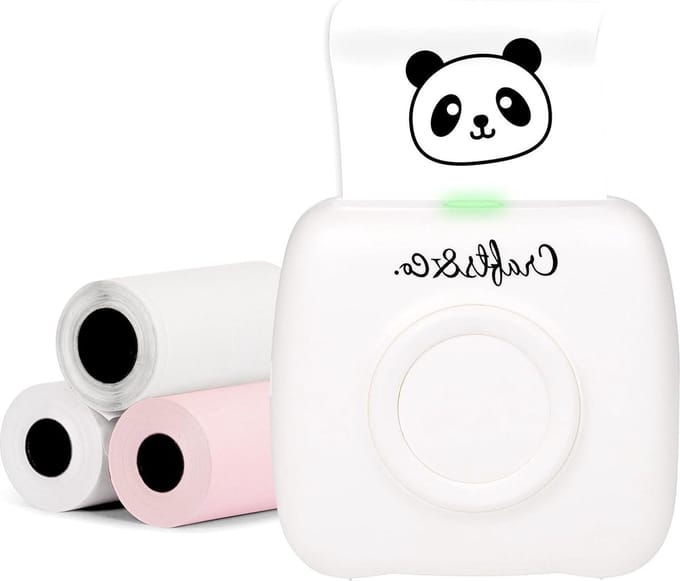 Portable Pocket Printer for Crafts - Mobile Photo Printer with 3 Rollers + App - Wireless/Mobile Phone Printer for Printing Photos and Labels Without Ink - Thermal Printer