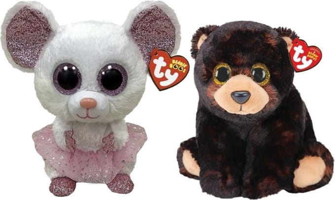 Ty - Knuffel - Beanie Buddy - Nina Mouse & Kodi Bear