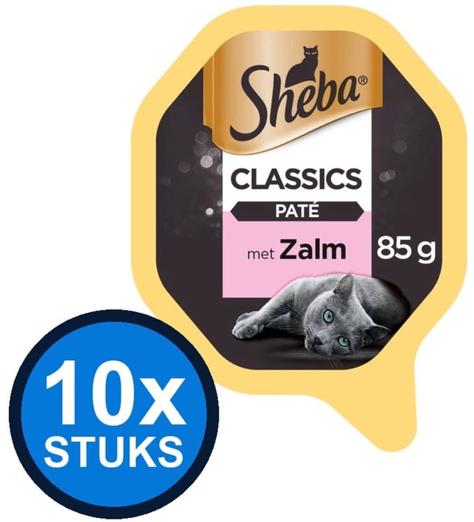 10x Sheba - Classic Paté Zalm - Kattenvoer Natvoer - 85g