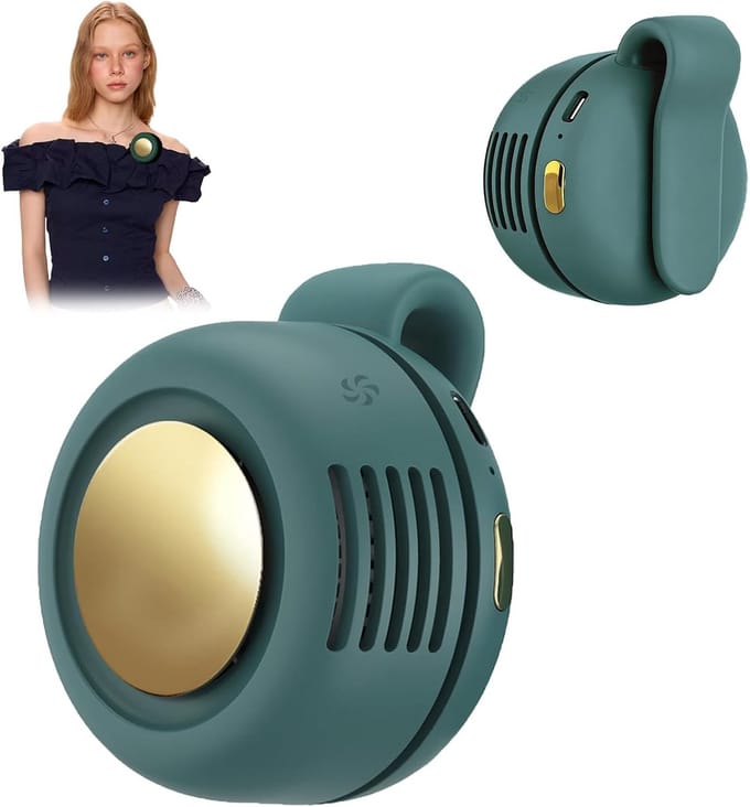 Draagbare clip-ventilator, tailleclip-ventilator, mini-ventilator, draagbare stille mini-bladeloze ventilator met 360° clip, 3 snelheden, heup-ventilator, nekventilator voor outdoor reizen