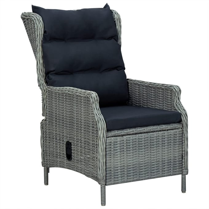 vidaXL - 7-delige - Tuinset - poly - rattan - lichtgrijs