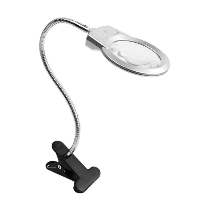 Pro Flexibele Handsfree Vergrootglas Bureaulamp Heldere LED Verlichte Loep met Klem voor wit