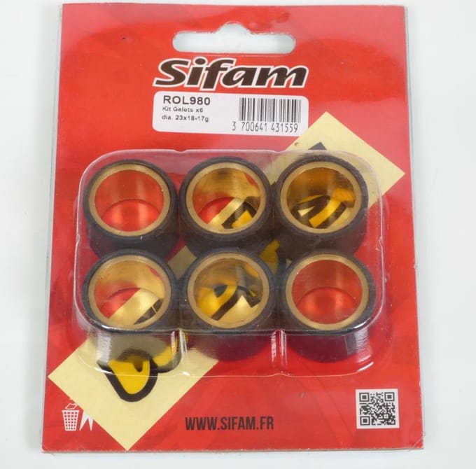 sifam variatorrol voor scooter sym 300 gts efi abs 2013 t/m 2016 23x18 17grs nieuw