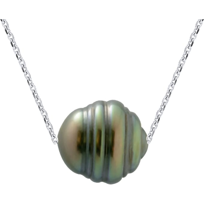 Ketting Tahitian Pearl Ringed 10-11 Chain Convict 925