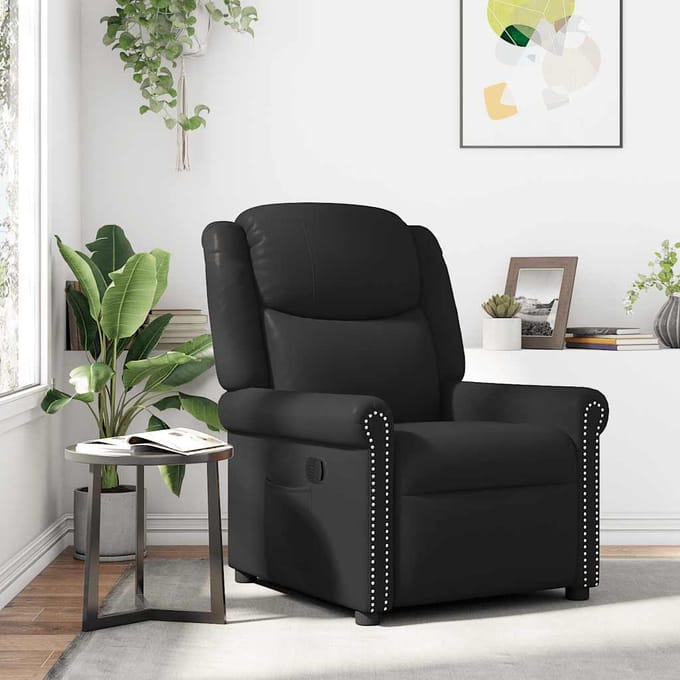 vidaXL - Fauteuil - verstelbaar - kunstleer - glanzend - zwart