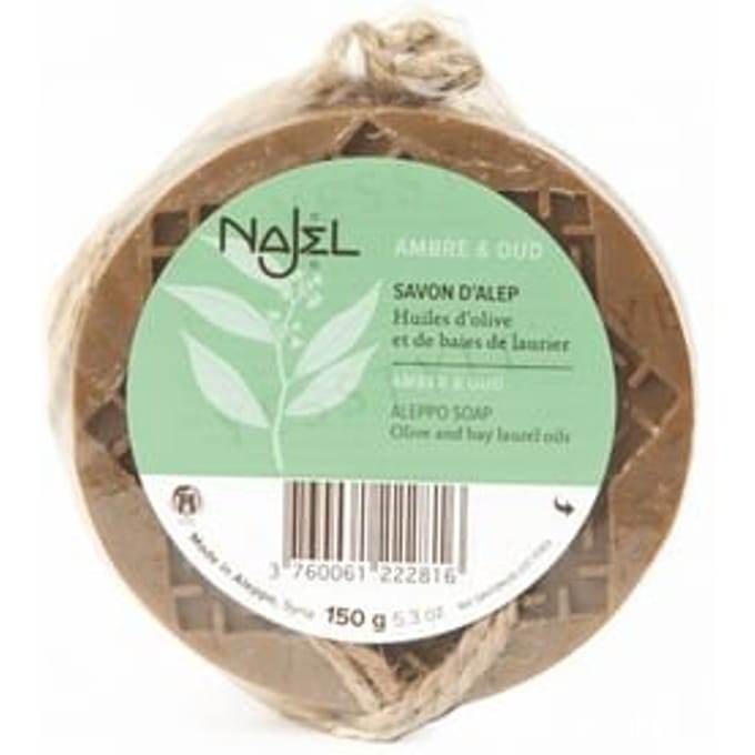 Najel Amber/Oud Aroma Douche kruidenzeep aan koord - 150 g