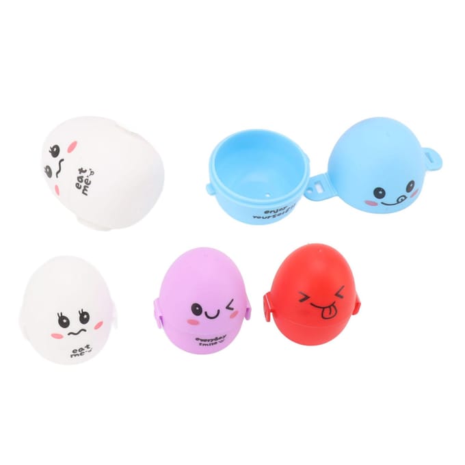 5 stuks Mooie Cartoon Eierdoos Buiten Draagbare Plastic Eieropbergdoos Container Organizer Houder white