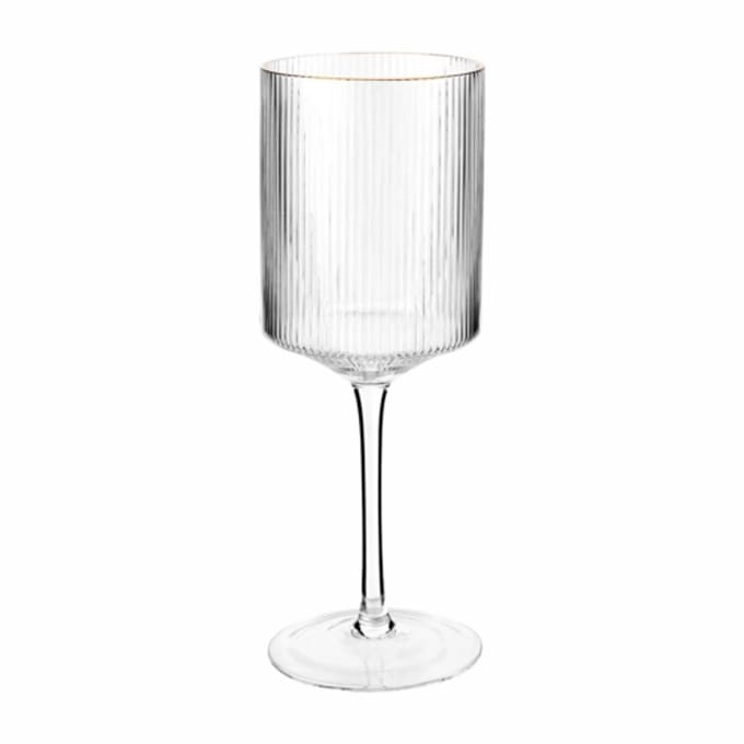 Wijnglas vtwonen with Gold Rim Clear 400 ml (Set van 4)