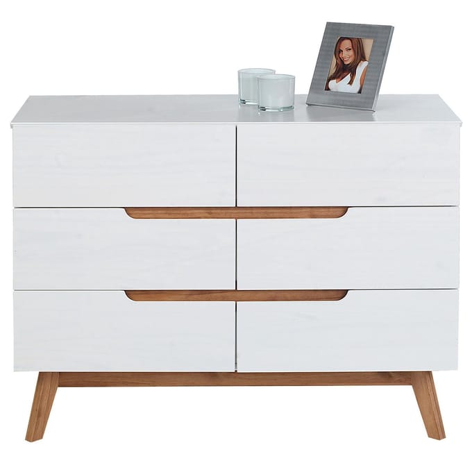 Sideboard TIBOR met 6 lades - Wit