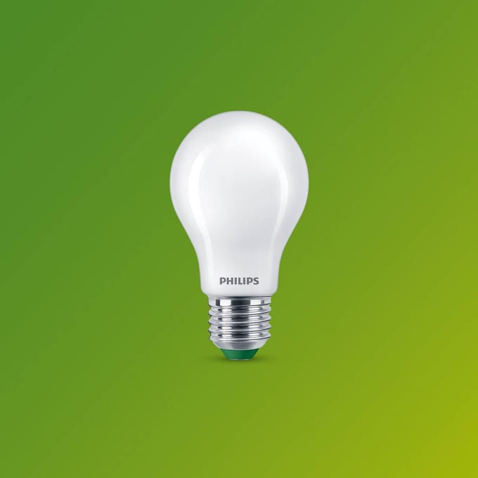 Philips UltraEfficient ledlamp, mat - 60 W - E27-fitting - warmwit licht, 2700 K - ultra-efficiënt: energielabel A - verpakking van 6 stuks