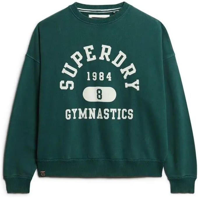 Superdry Athletic Essentials Oversized Sweatshirt met Print Groen Grootte: 44