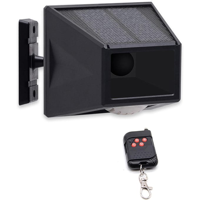 Bewegingssensor zonne-alarmlicht 110dB luide sirene LED-flitslichten met RF433MHz afstandsbediening zwart