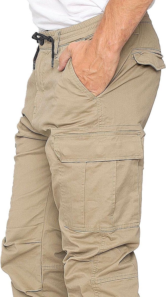 Vintage Industries Vince Jogger Dark Khaki Cargobroek Heren