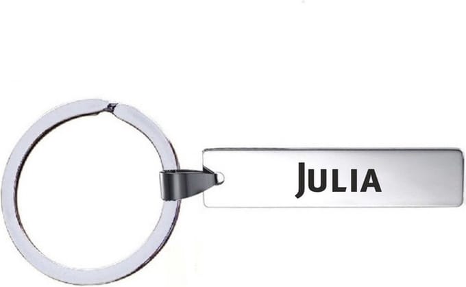 Sleutelhanger Met Naam - Julia - RVS