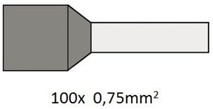 Cimco 18 2318 Adereindhulzen 0.75 mm² Deels geïsoleerd Grijs 100 stuk(s)