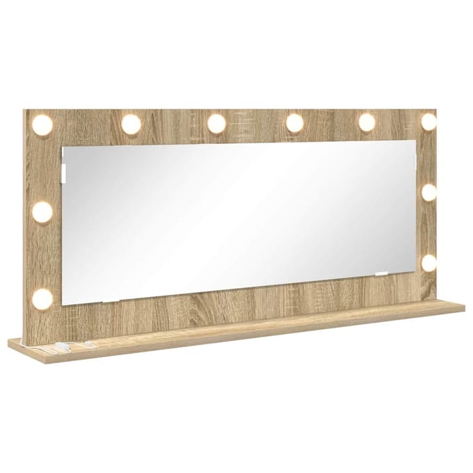 vidaXL - Make-up - Spiegel - Sonoma - Eik - 100 - x - 45 - x - 18 - cm - Rechthoekig