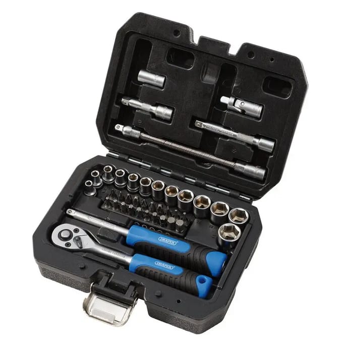 Draper HI-TORQ® 1/4" doppen- en bitset met ratel, 40-delig