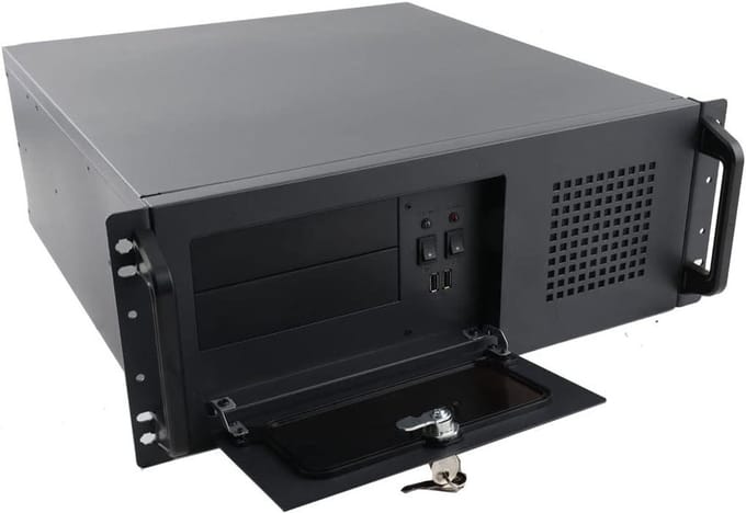 Server Behuizing - Rackmount Chassis - Server Installatie - Stofwerend Voorpaneel - 4U Hoogte - Zwart