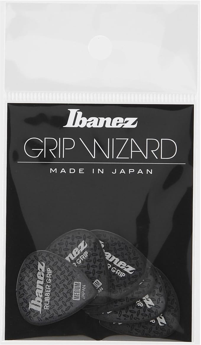 Ibanez PA16MRG-BK Rubber Grip Plectrums 0.8mm (Black) - Plectrum set