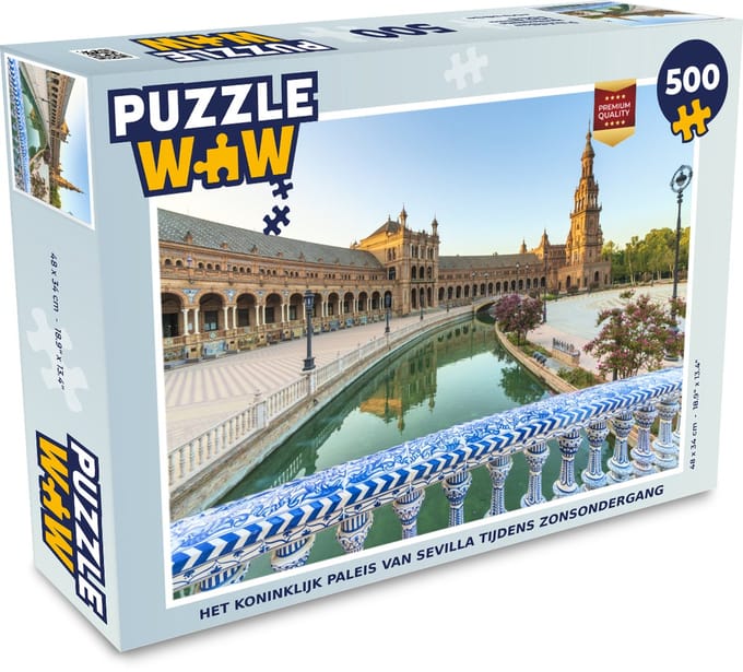 Puzzel Sevilla - Paleis - Zonsondergang - Legpuzzel - Puzzel 500 stukjes
