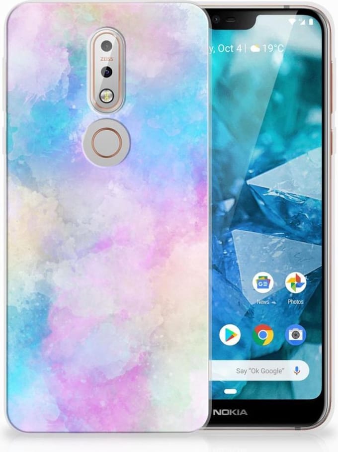 Hoesje maken Nokia 7.1 Watercolor Light
