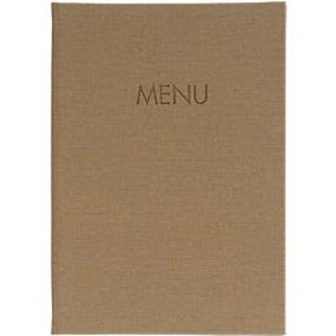 Sigel menukaartmap, DIN A4, gummibinding, reliëf, beige, 5 stuks + 2 dubbele transparante hoezen