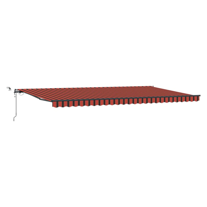 vidaXL - Uitschuifbare - luifel - Oranje - en - bruin - 600 - × - 300 - cm - Polyester
