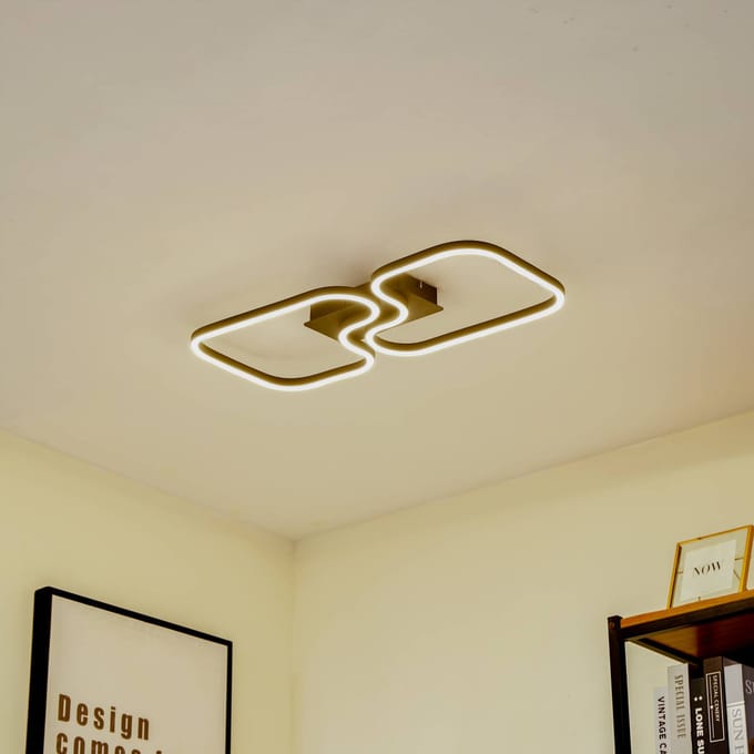 Lucande LED plafondlamp Amiya, 64 cm, zwart, aluminium