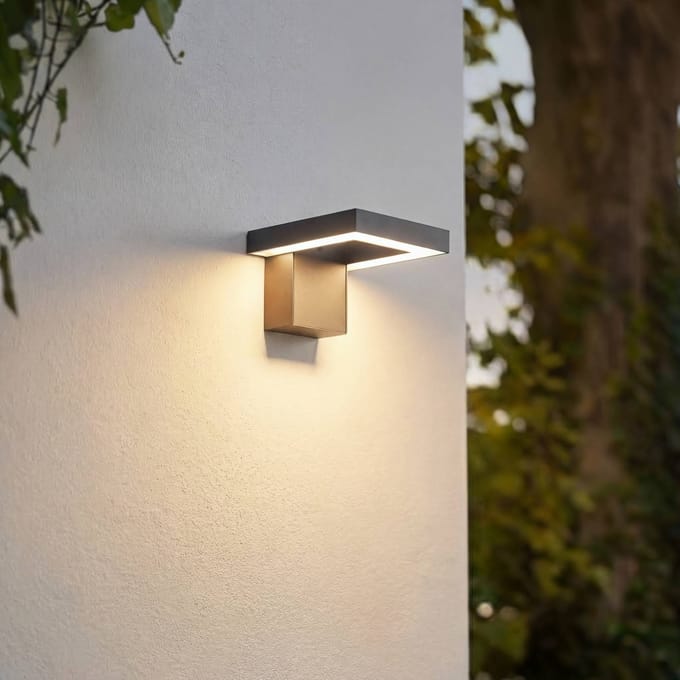 Lindby LED buiten wandlamp Orbin, grijs, kantelbaar, CCT, IP54