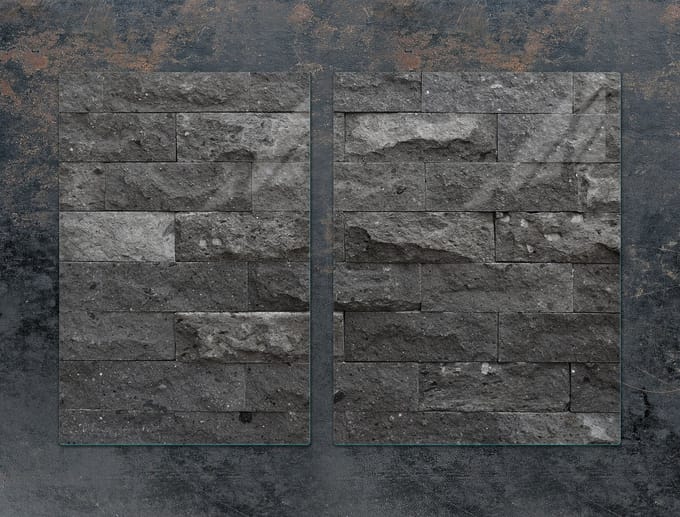 TMK ArtDeko Serie - Glazen Beschermplaat - 75x52 cm - Hardglas - Cegła Kleur