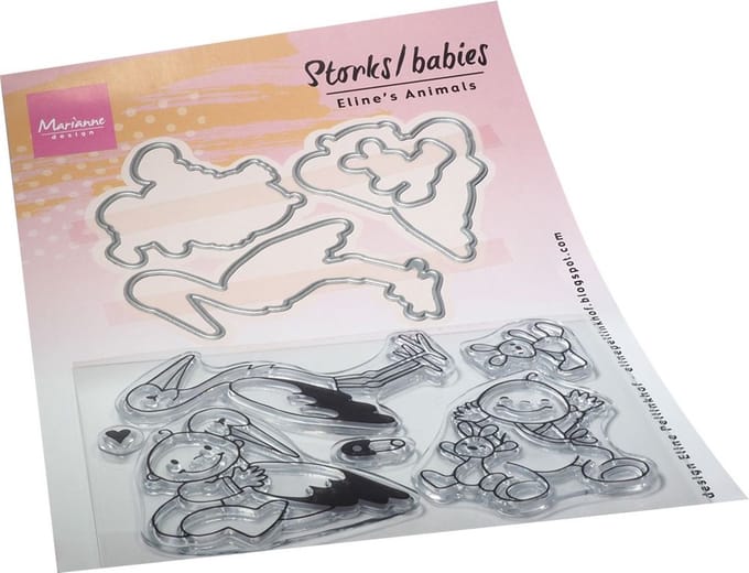 Marianne Design Clear stamps & dies Eline's storks and bab
