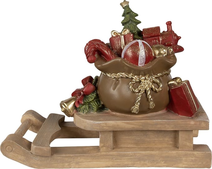 Clayre & Eef Beeld Slee 38x16x29 cm Bruin Polyresin