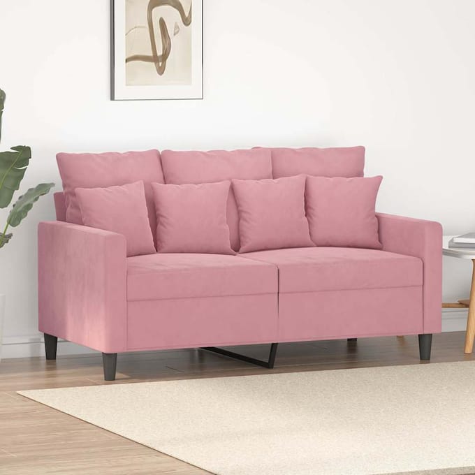 vidaXL - Tweezitsbank - 120 - cm - fluweel - roze
