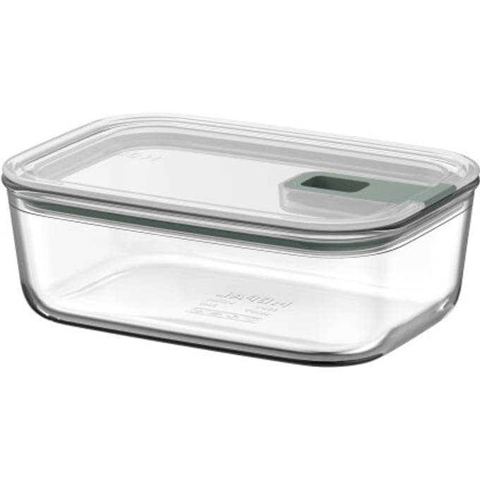 Mepal Glazen Vershouddoos EasyClip - 1 l - Glazen vershoudbakjes met schuifsluiting - Geschikt voor magnetron. (stoom)oven. koelkast en vriezer - Nordic sage